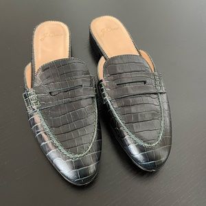 J.Crew Croc Embossed Academy Mule Loafer